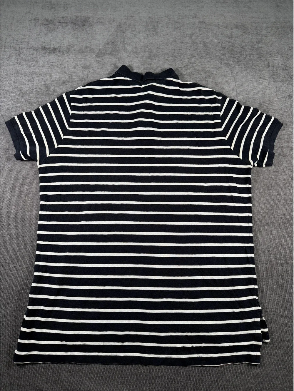 Polo Ralph Lauren Men's Black and White Striped Polo Shirt, Size XL